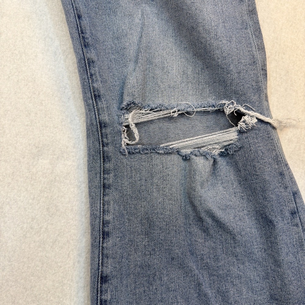Mica Womens Light Wash Distressed High Rise Flare Jeans Blue Size 29 Inseam 30 - Picture 5 of 16